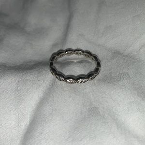 Pandora silver diamond ring! Size 7!